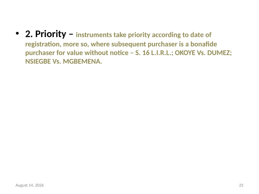 SALE OF LAND & CONVEYANCY 2 DEDUCING OF TITLE - slide 25 of 40