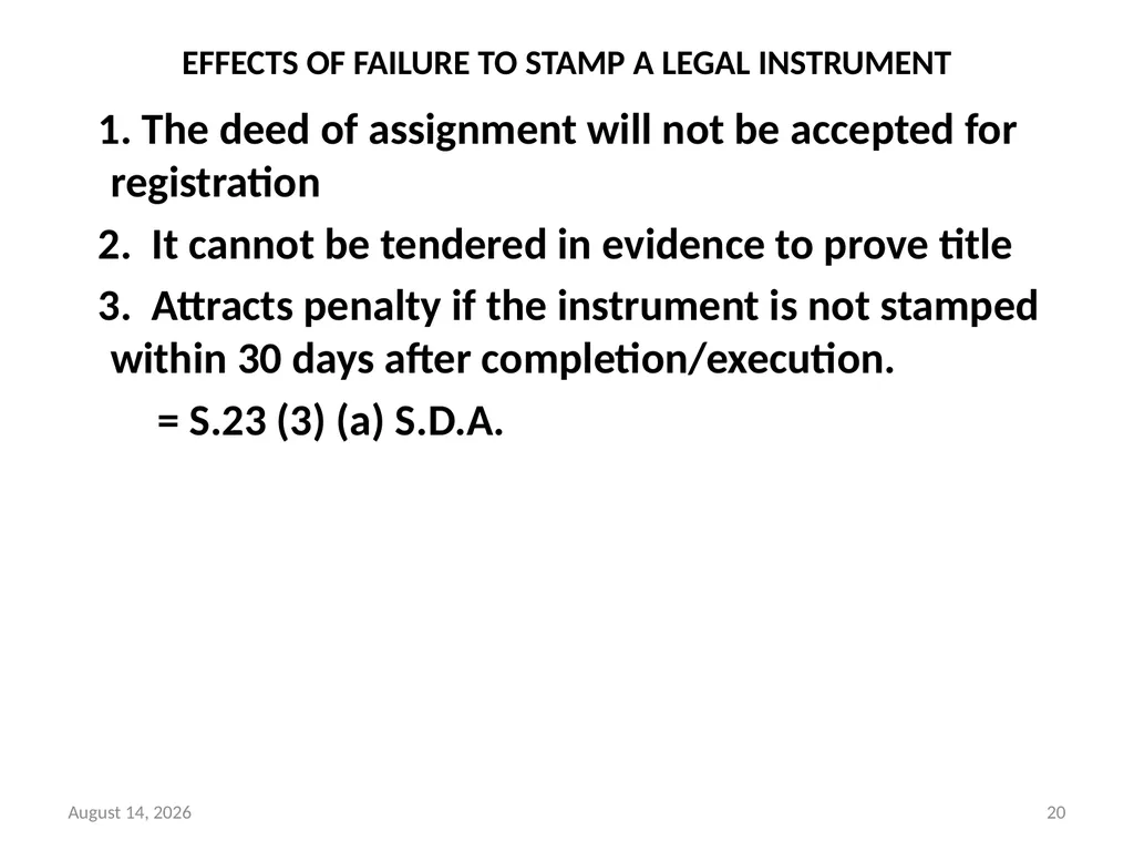 SALE OF LAND & CONVEYANCY 2 DEDUCING OF TITLE - slide 20 of 40