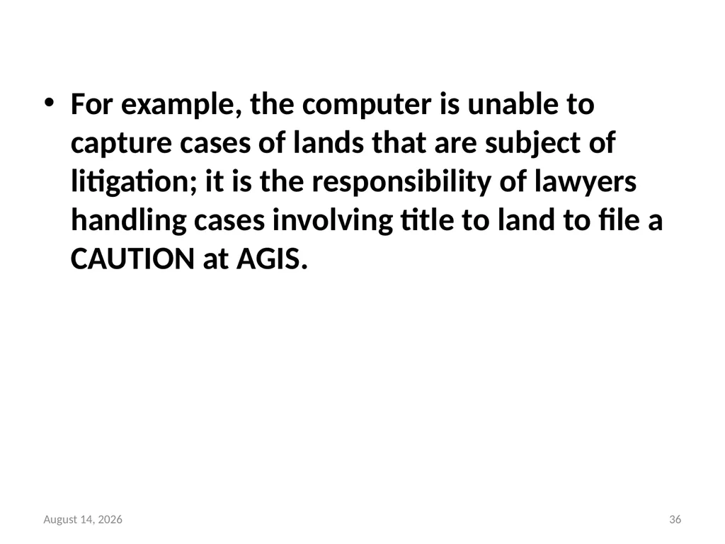SALE OF LAND & CONVEYANCY 2 DEDUCING OF TITLE - slide 36 of 40