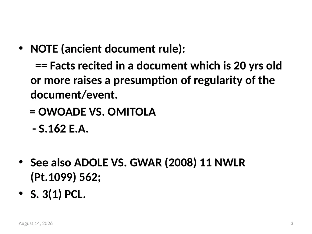 SALE OF LAND & CONVEYANCY 2 DEDUCING OF TITLE - slide 3 of 40