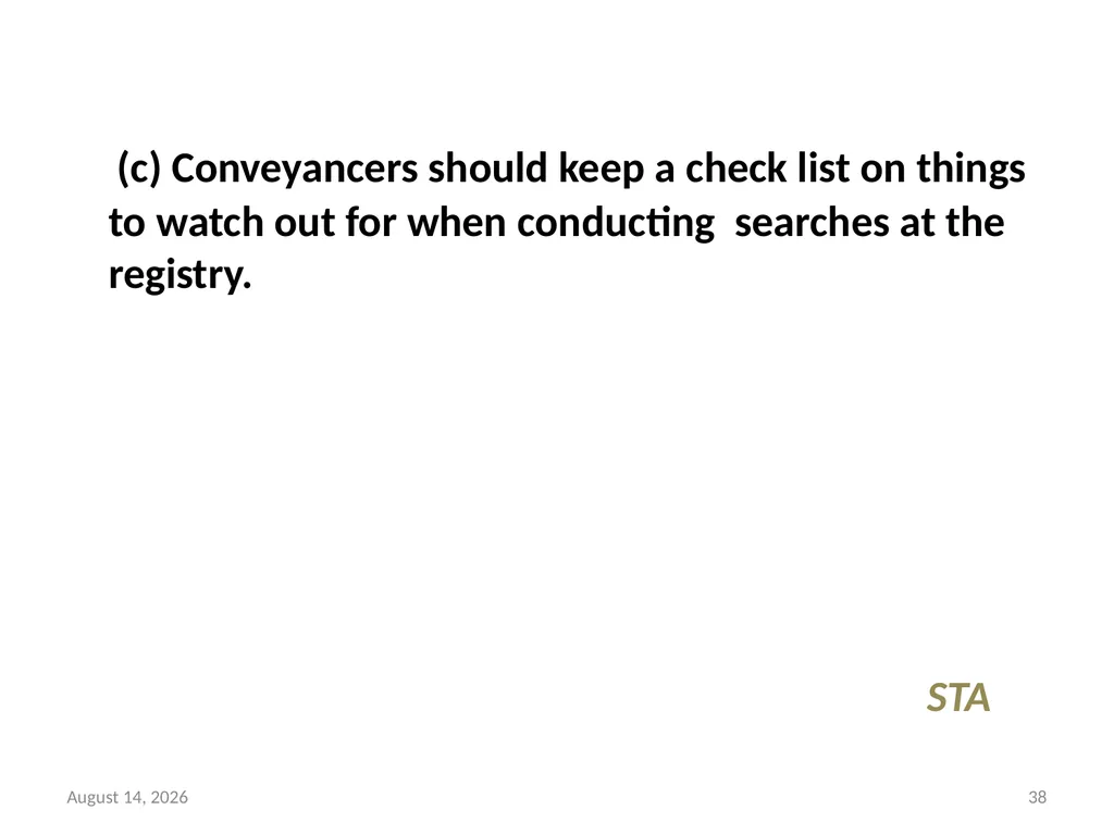SALE OF LAND & CONVEYANCY 2 DEDUCING OF TITLE - slide 38 of 40