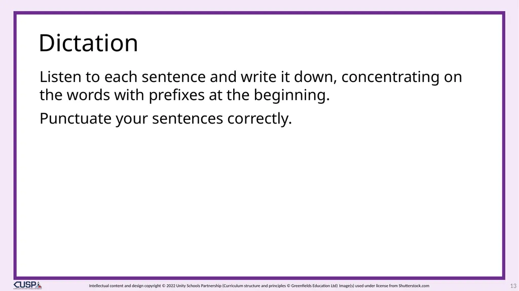 CUSP Spelling Year 3 Block 13 More prefixes 1 2 - slide 13 of 33