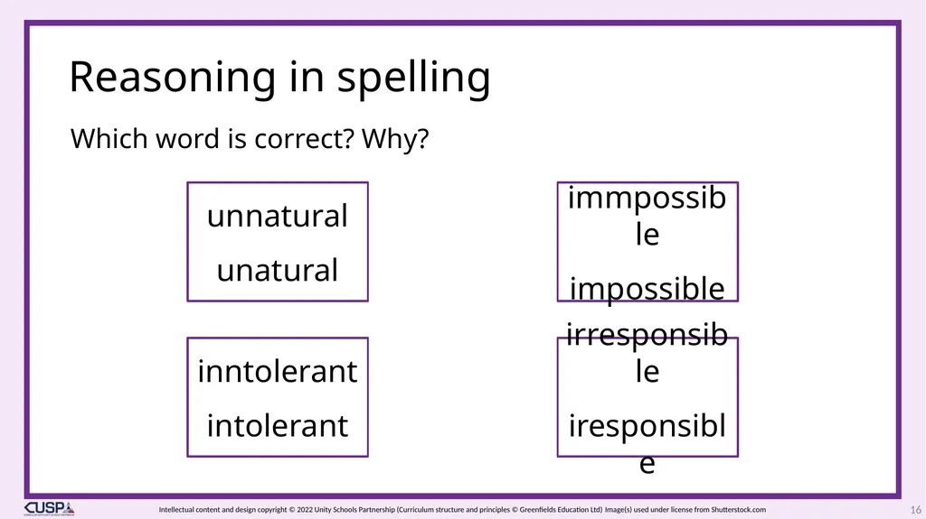 CUSP Spelling Year 3 Block 13 More prefixes 1 2 - slide 16 of 33