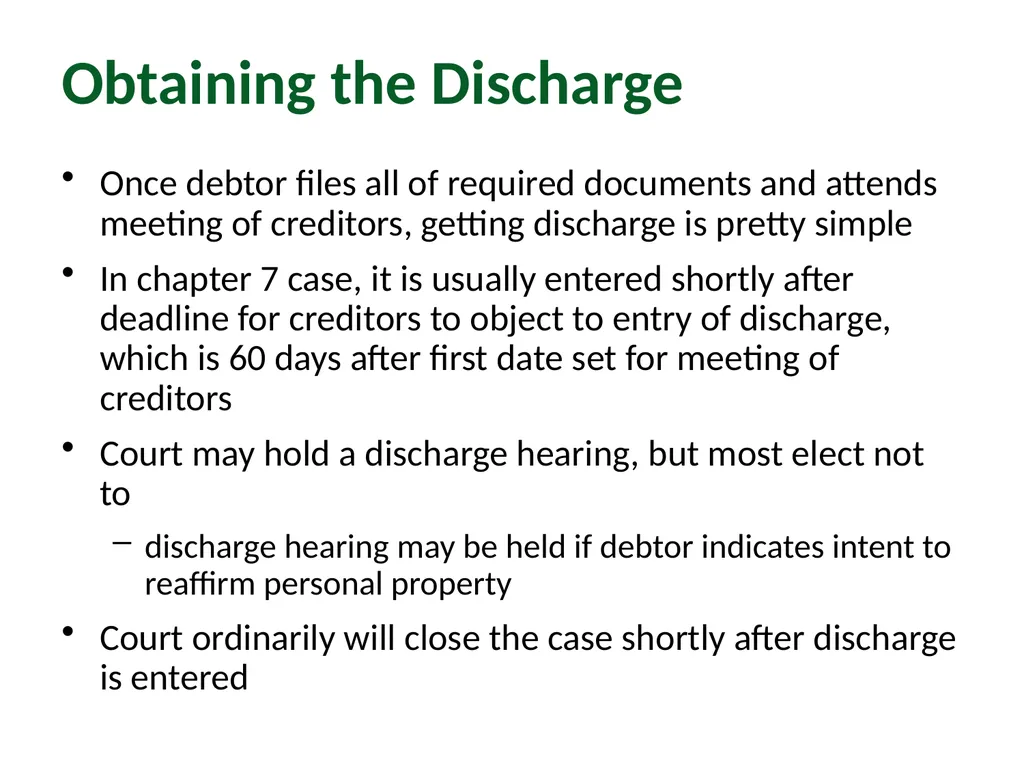 Module 4: Getting to Discharge Pro Bono Bankruptcy - slide 51 of 56