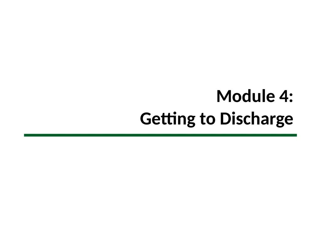 Module 4: Getting to Discharge Pro Bono Bankruptcy