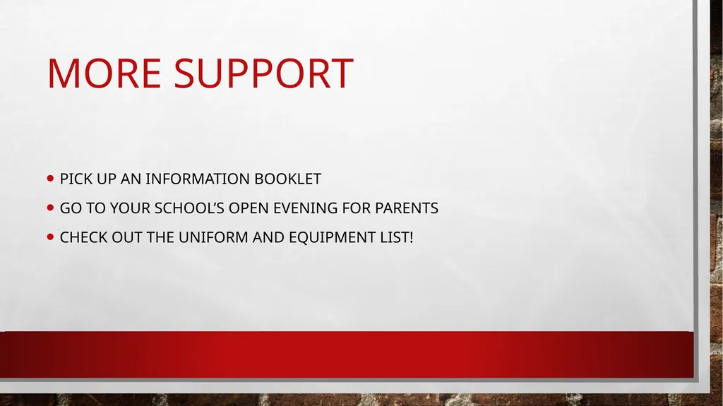 Supporting your Child moving to secondary school - slide 7 of 7