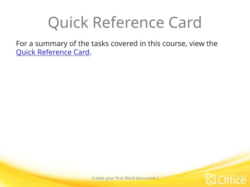Microsoft® Word 2010 Training Create your first - slide 39 of 39
