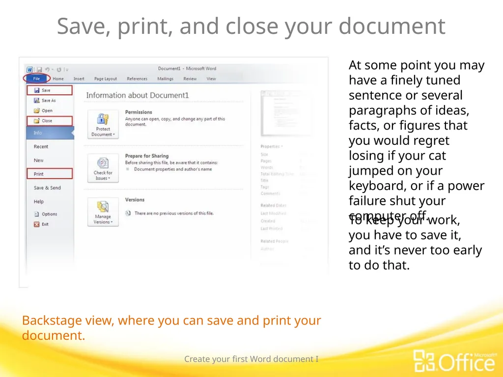 Microsoft® Word 2010 Training Create your first - slide 23 of 39