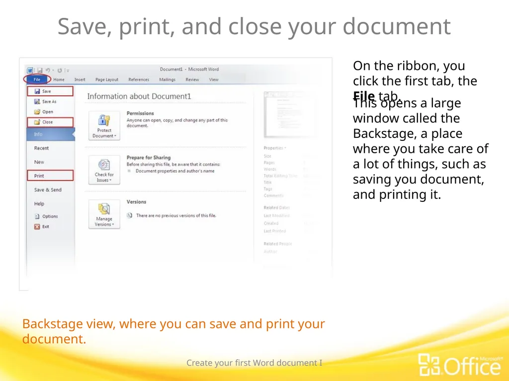 Microsoft® Word 2010 Training Create your first - slide 24 of 39