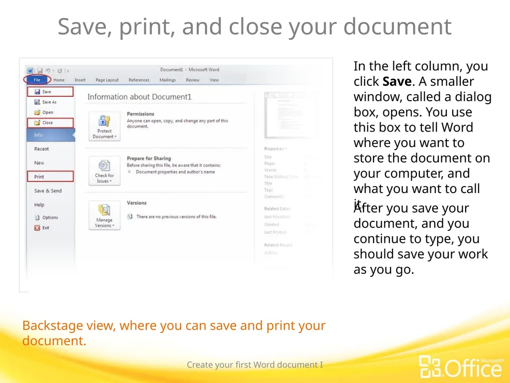 Microsoft® Word 2010 Training Create your first - slide 25 of 39