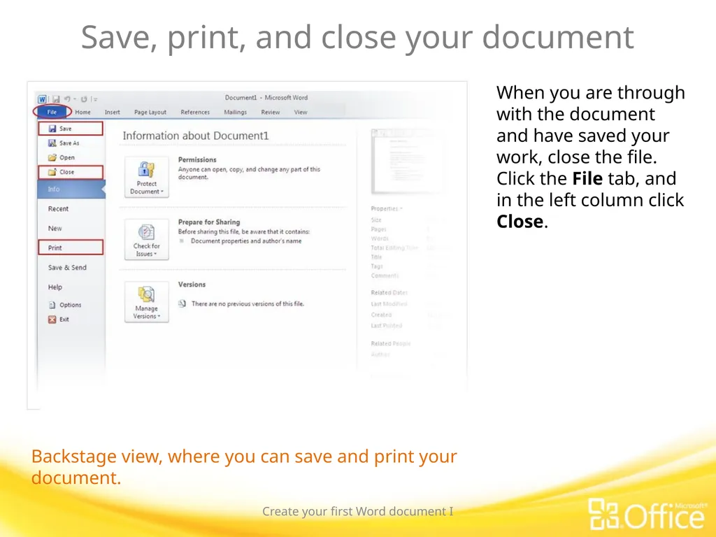 Microsoft® Word 2010 Training Create your first - slide 27 of 39