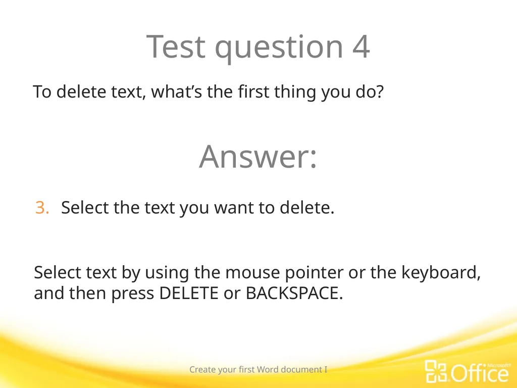 Microsoft® Word 2010 Training Create your first - slide 36 of 39