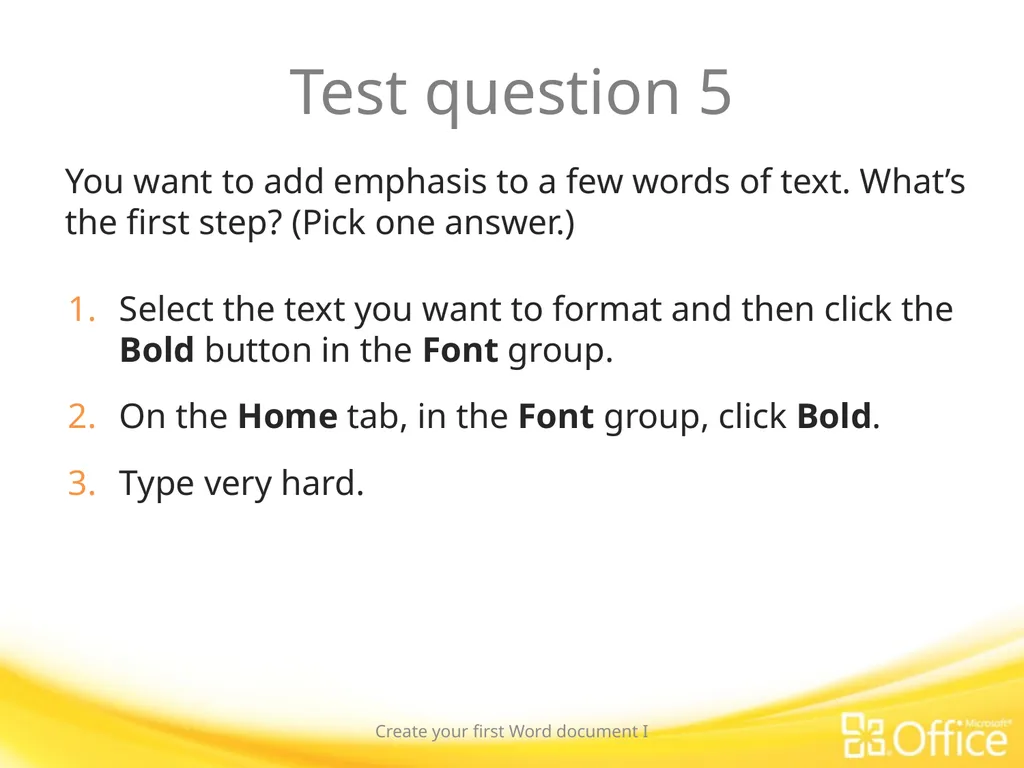 Microsoft® Word 2010 Training Create your first - slide 37 of 39