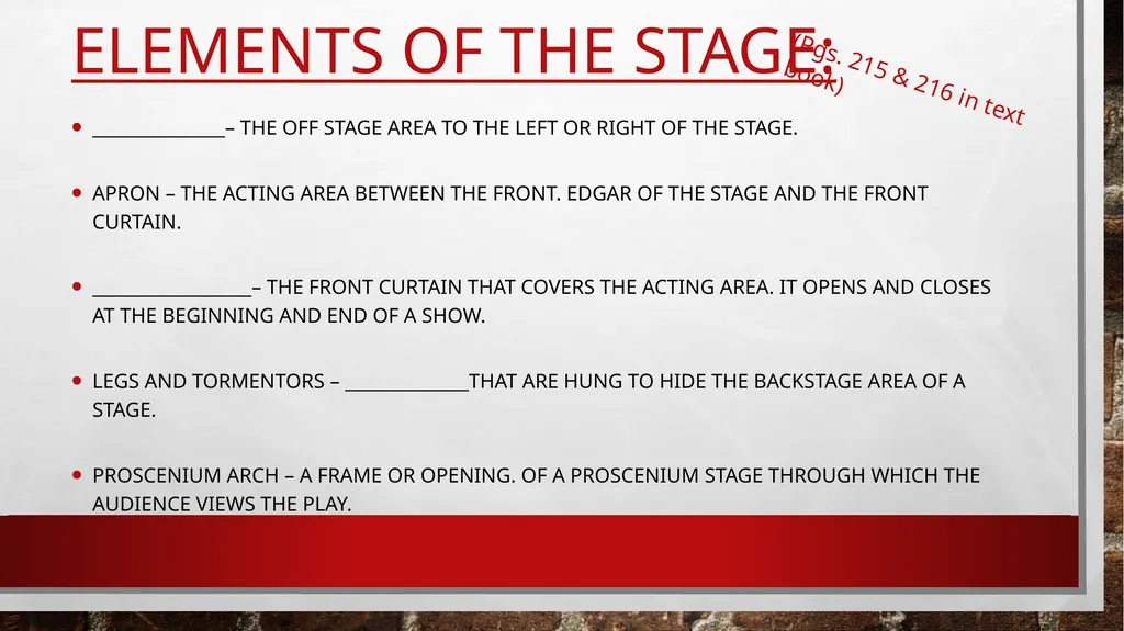 Theatre and the stage By Ms. Rivera Different - slide 3 of 10