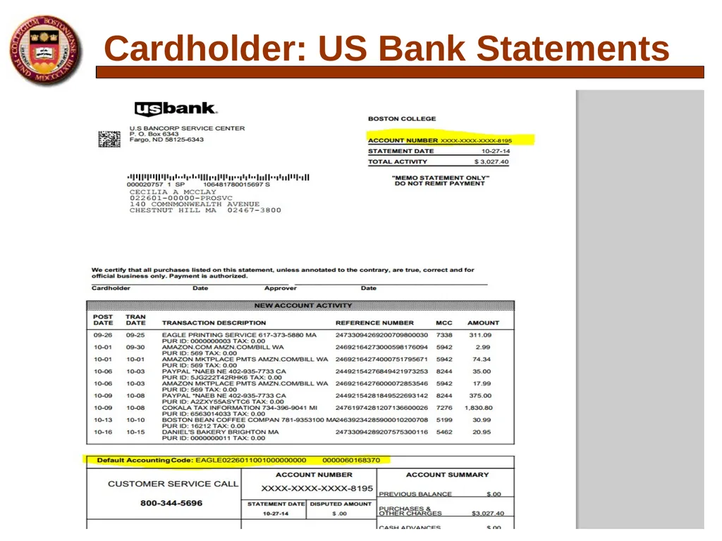 P-card Reconciliation Cecilia McClay Procurement - slide 12 of 33