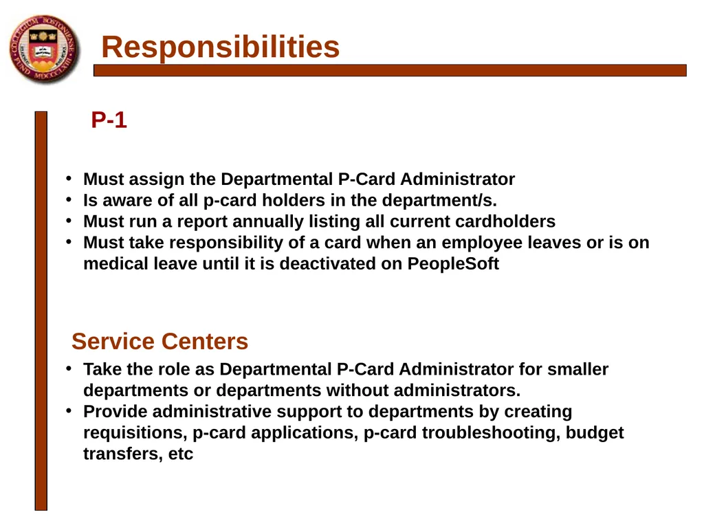 P-card Reconciliation Cecilia McClay Procurement - slide 3 of 33