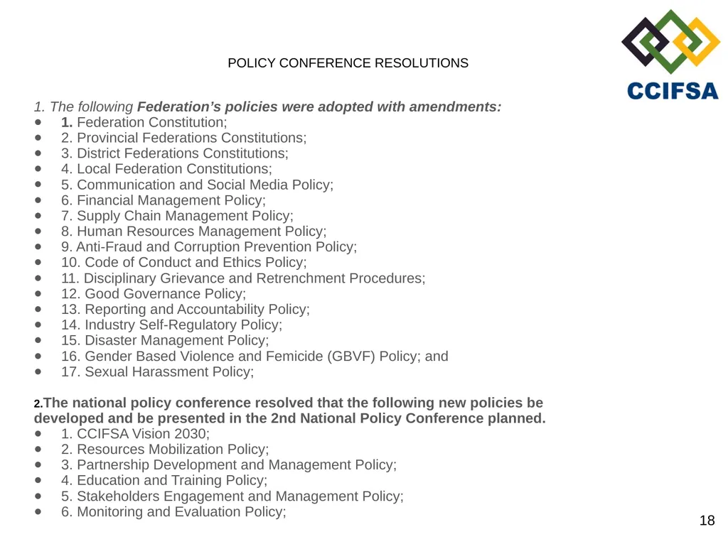 PORTFOLIO COMMITTEE PRESENTATION PREAMBLE Cultural - slide 18 of 21