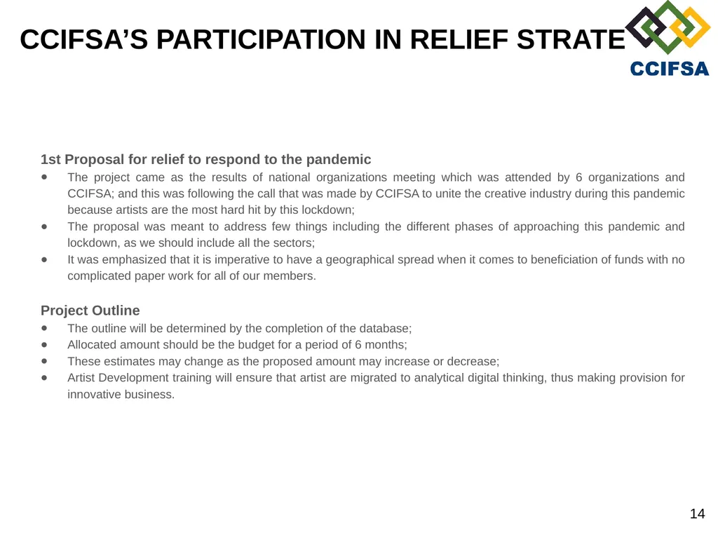 PORTFOLIO COMMITTEE PRESENTATION PREAMBLE Cultural - slide 14 of 21