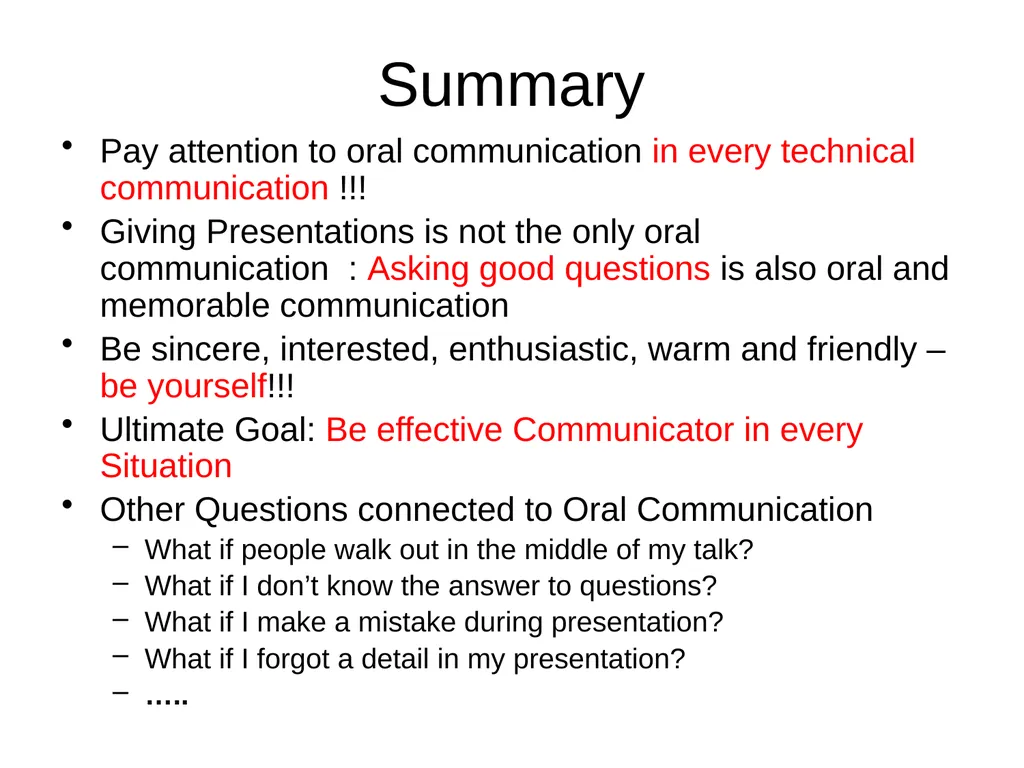 Excellence in Oral Presentation for Technical - slide 34 of 35