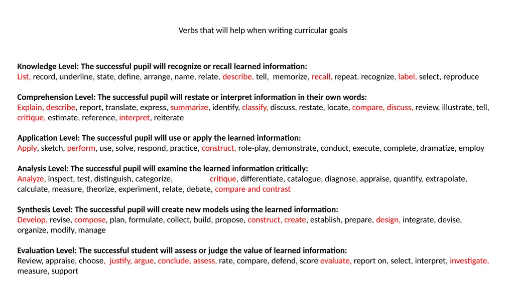 Curricular goals An effective curricular goal - slide 5 of 7