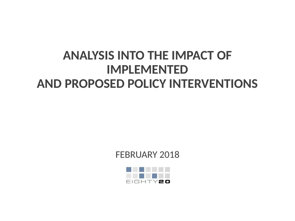 FEBRUARY 2018 ANALYSIS INTO THE IMPACT OF