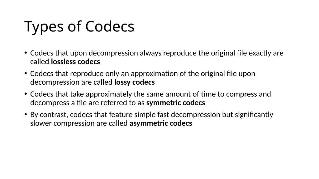 Lecture 13 Digital Video ! With a Primer on CODECs - slide 30 of 49