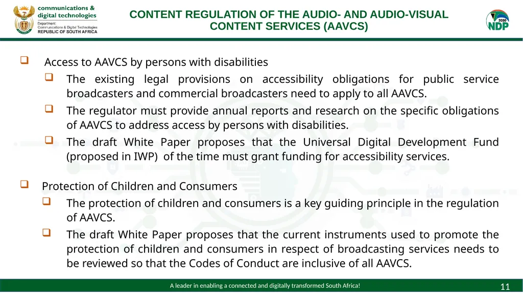 Draft White Paper on Audio and Audiovisual Media - slide 11 of 19