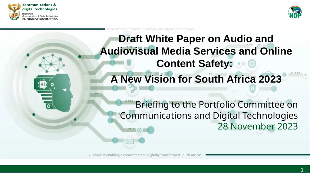 Draft White Paper on Audio and Audiovisual Media - slide 1 of 19