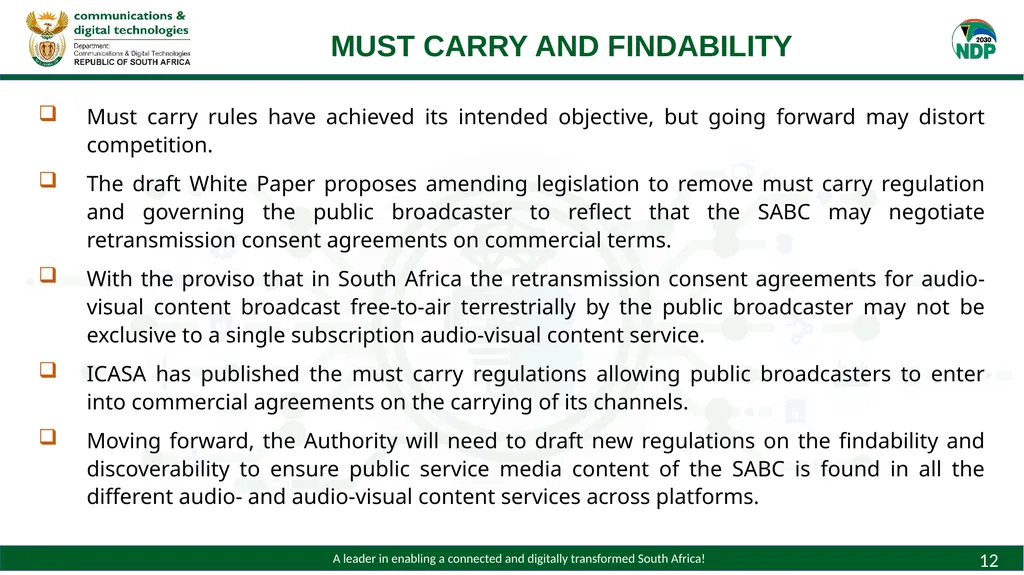 Draft White Paper on Audio and Audiovisual Media - slide 12 of 19