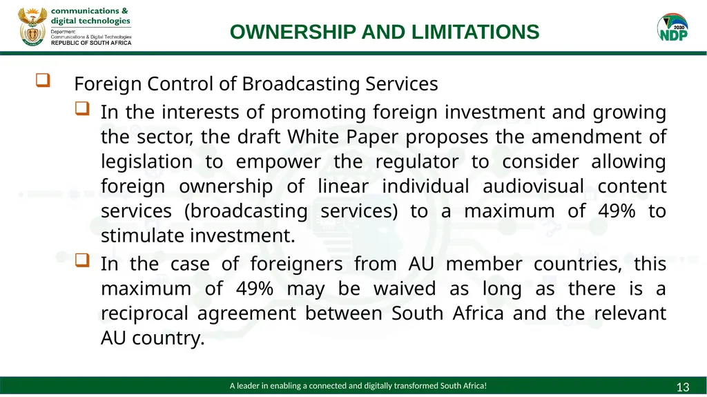 Draft White Paper on Audio and Audiovisual Media - slide 13 of 19