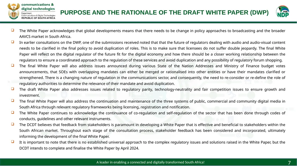 Draft White Paper on Audio and Audiovisual Media - slide 7 of 19