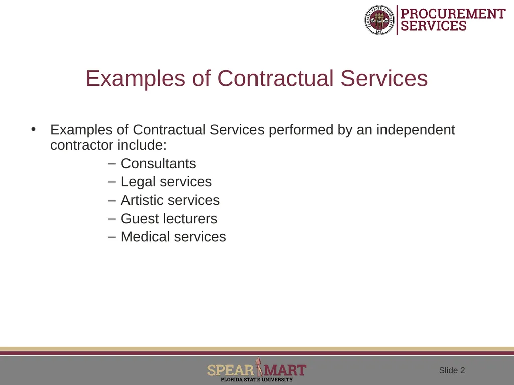Contractual Services What is a contractual - slide 2 of 53