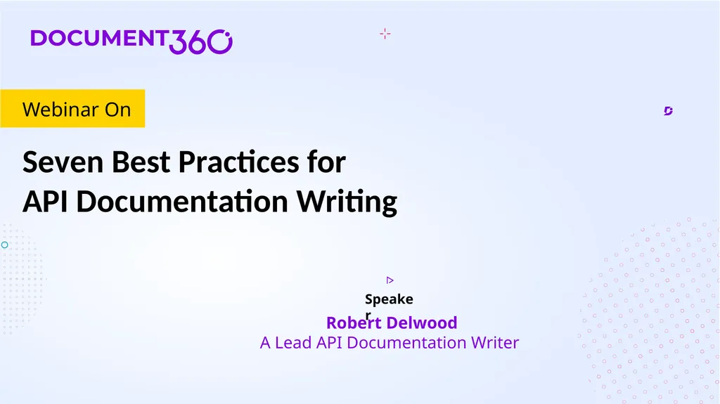 Webinar On Seven Best Practices for API - slide 1 of 17