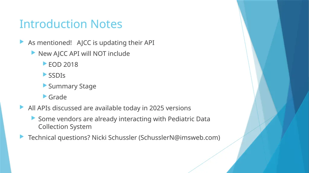SEER*RSA and SEER Staging API Nicki Schussler & - slide 2 of 10