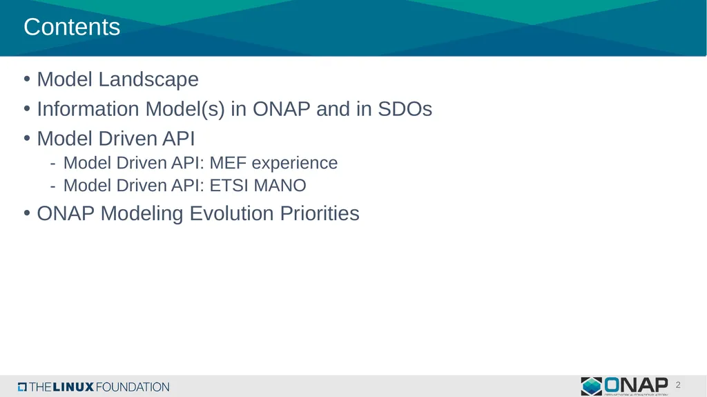 Consideration of Modeling Evolution in ONAP - slide 2 of 24