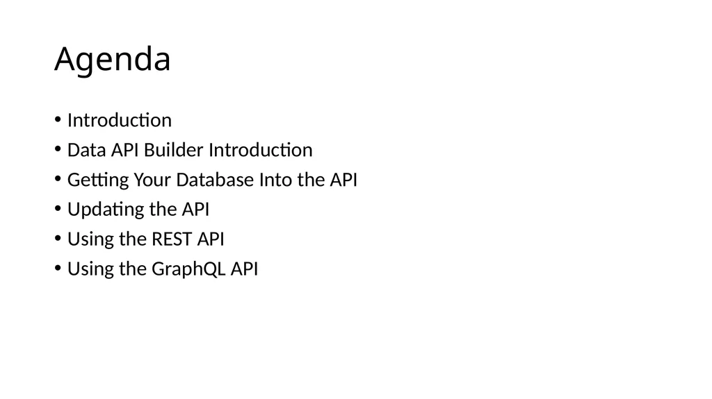 Using Data API Builder to Speed Up Application - slide 2 of 37