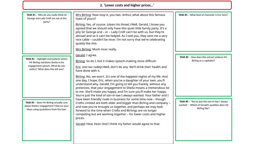 ‘An Inspector Calls’ Revision Act 1 Opening Stage - slide 4 of 22