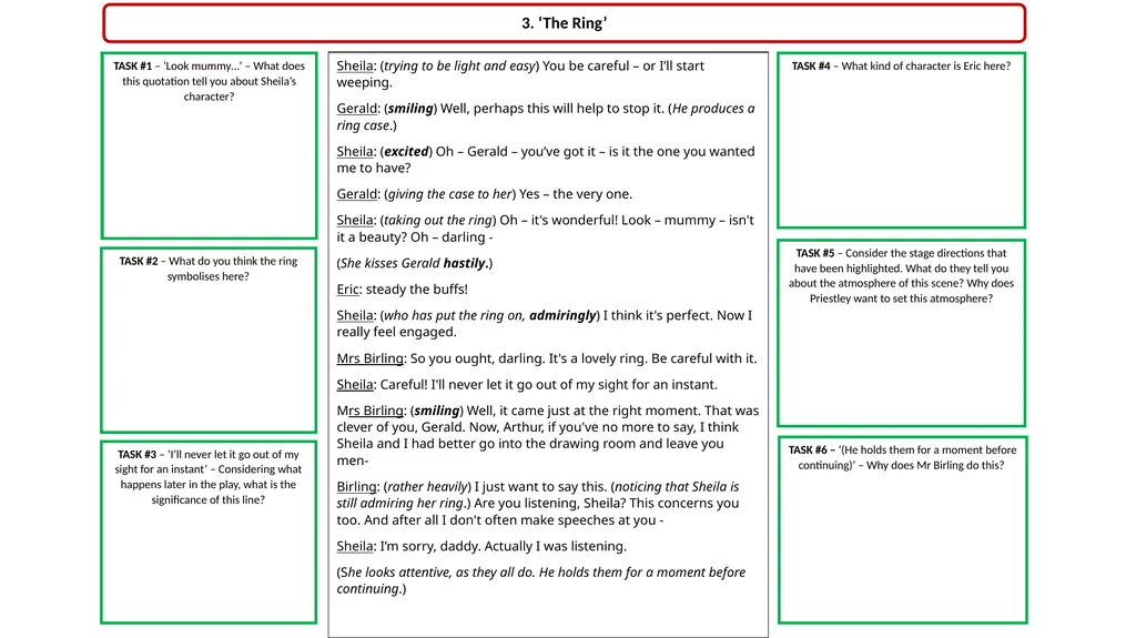 ‘An Inspector Calls’ Revision Act 1 Opening Stage - slide 5 of 22