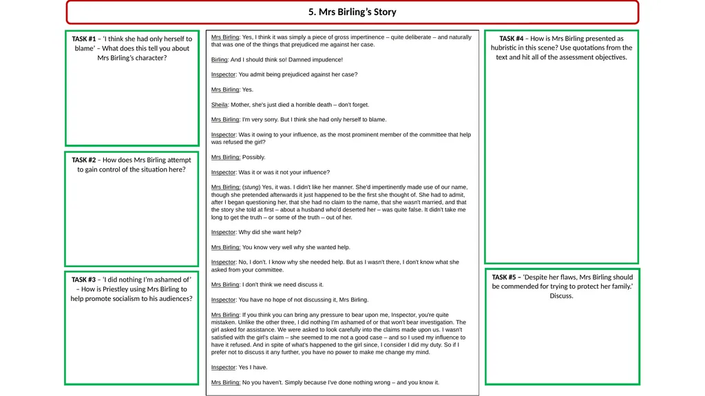 ‘An Inspector Calls’ Revision Act 1 Opening Stage - slide 16 of 22
