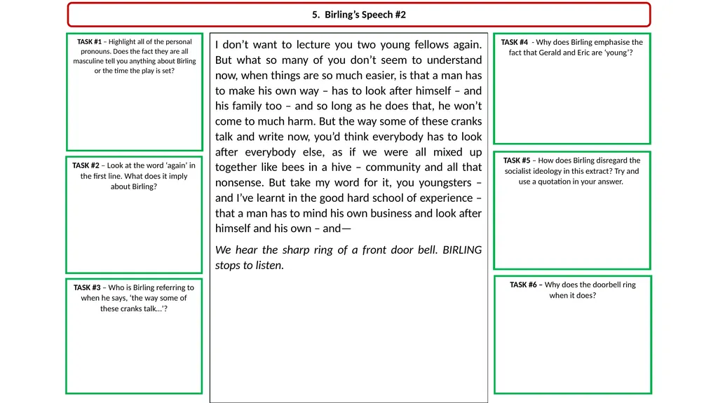 ‘An Inspector Calls’ Revision Act 1 Opening Stage - slide 7 of 22