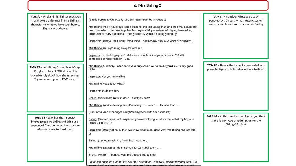 ‘An Inspector Calls’ Revision Act 1 Opening Stage - slide 17 of 22