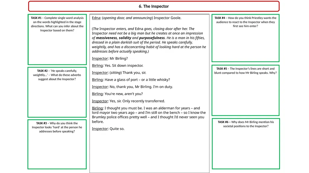 ‘An Inspector Calls’ Revision Act 1 Opening Stage - slide 8 of 22