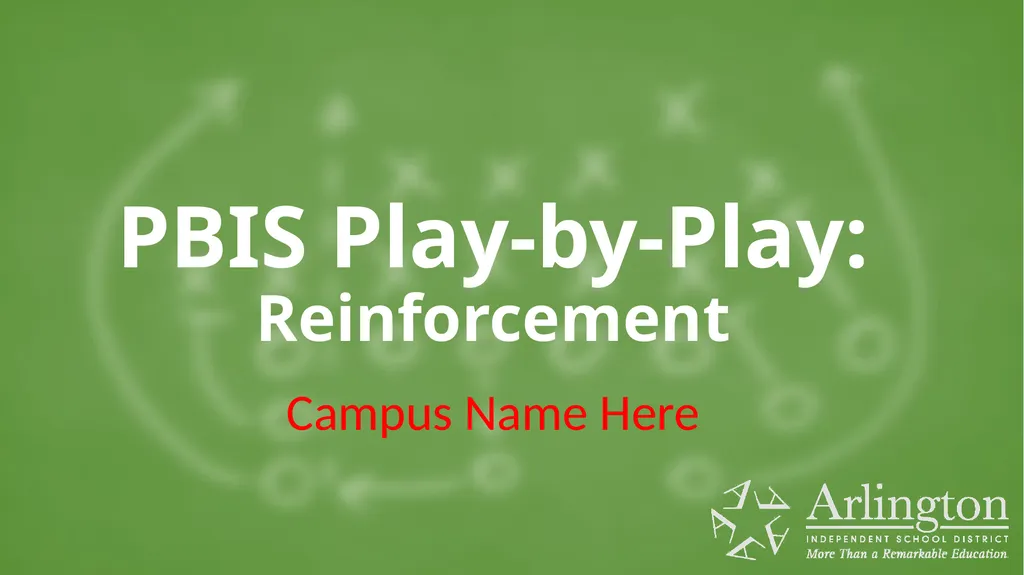 PBIS Play-by-Play: Reinforcement Campus Name Here - slide 1 of 12