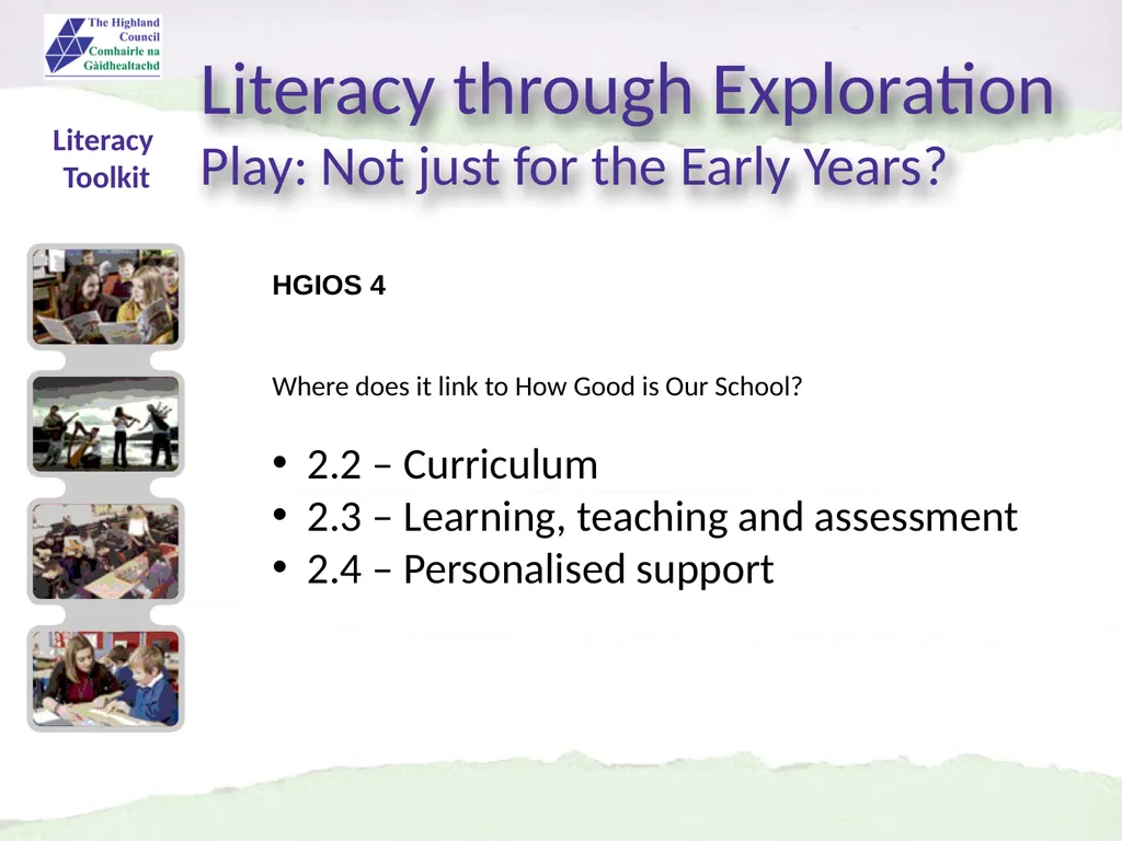 Literacy through Exploration Play: Not just for - slide 1 of 10