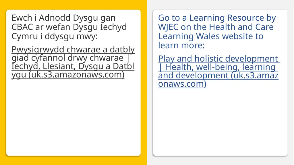 Uned 002 Iechyd, Llesiant, Dysgu a Datblygu UNED - slide 13 of 45