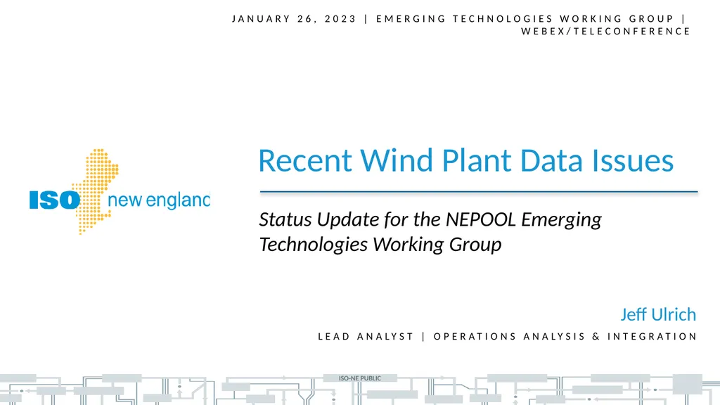 January 26, 2023 | Emerging Technologies working