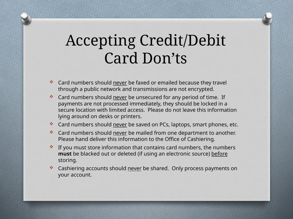 Payment Card Industry Data Security Standards - slide 7 of 8