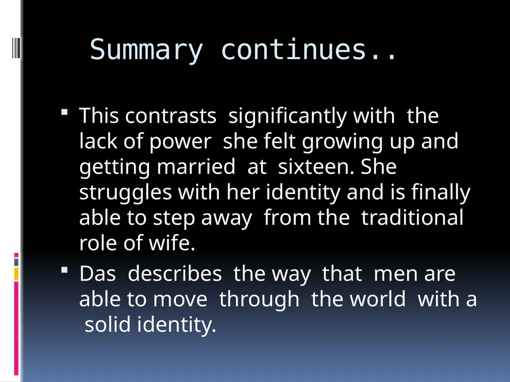 POETIC DEVICES IN “ AN INTRODUCTION ” – KAMALA DAS - slide 11 of 13