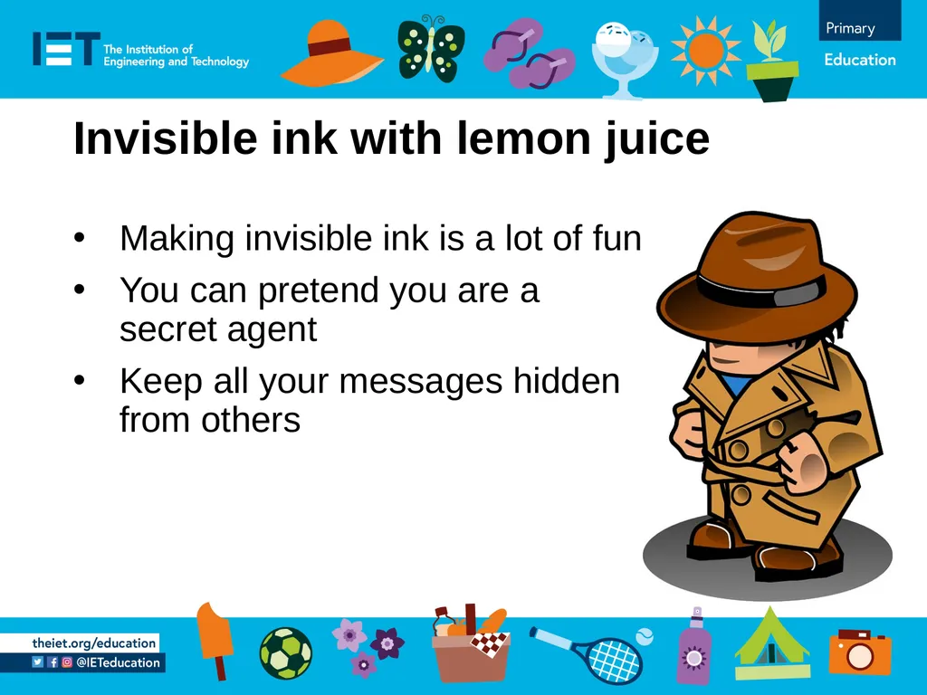 Making invisible ink Writing messages using - slide 2 of 6