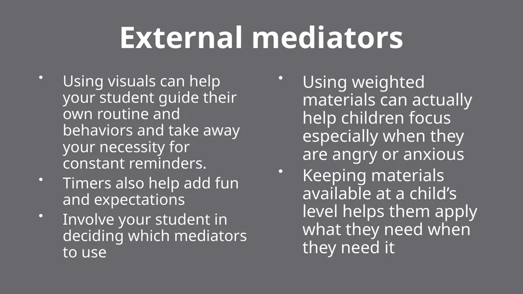 Self-Regulation and Concentration How to help our - slide 20 of 22